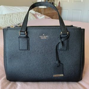 Black Kate Spade large purse with shoulder strap